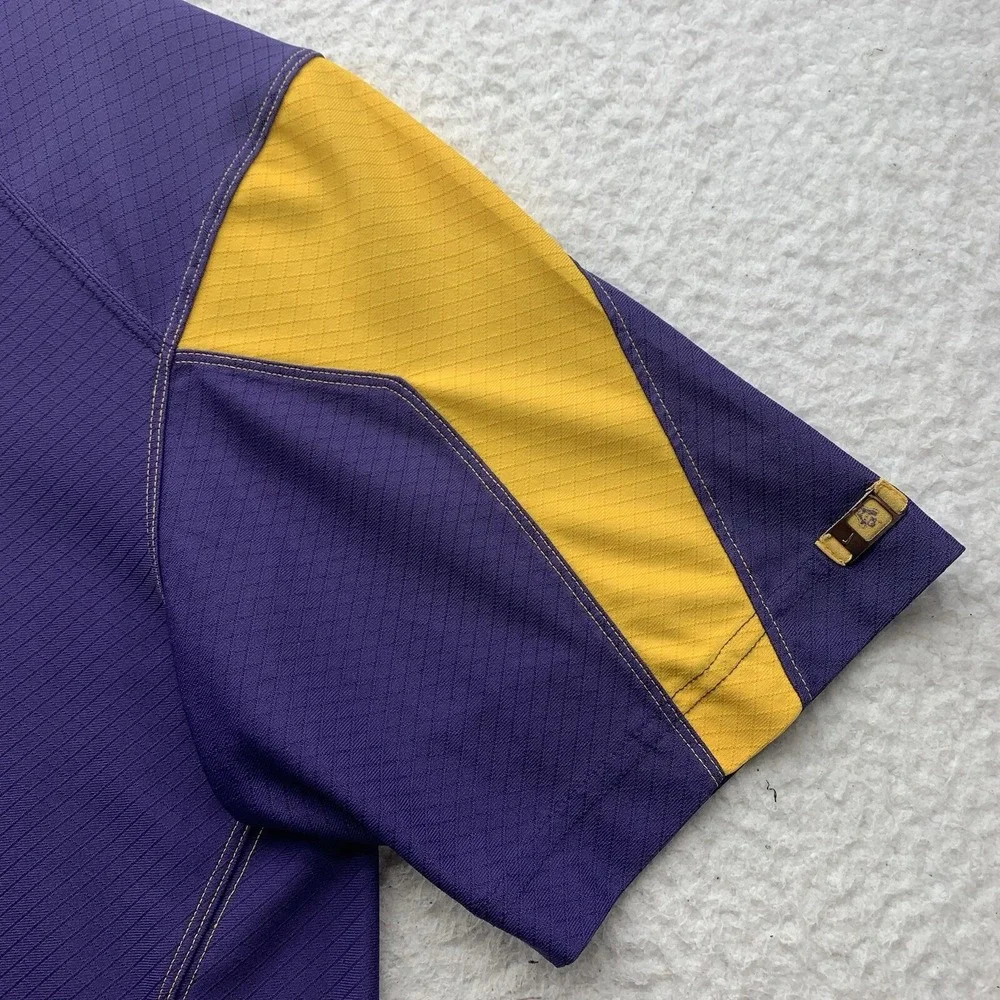 Nike East Carolina University Golf‎ Polo Shirt Mens Medium Purple Yellow Pirates